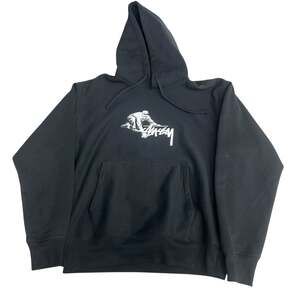 Stüssy Stock Logo Appliqué Hoodie Black